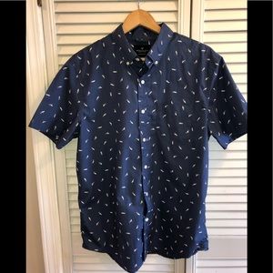 American Eagle blue short sleeve button down